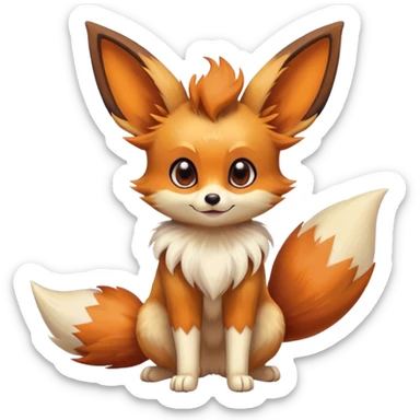 Fennekin-Eevee-creature-hybrid sticker