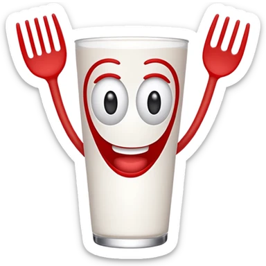 A fork mascot like forky in toy story sticker
