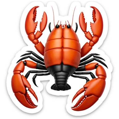 White and black white lobster  sticker