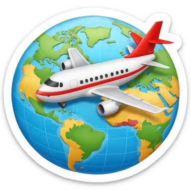 emoji de viaje, algo como un avion  dirigiendose a un destino en un mapa sticker