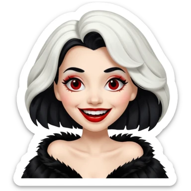 Cruella de vi laughing sticker