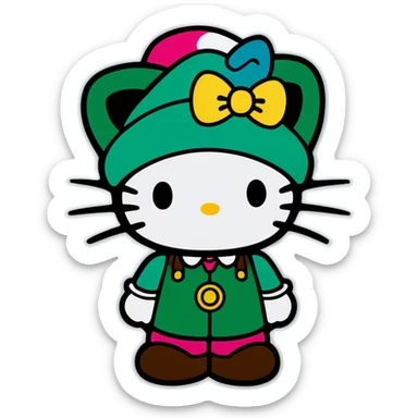 Hello kitty X Luigi  sticker