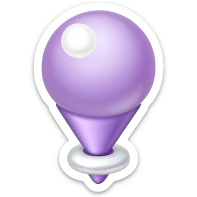 lilac push pin for office wall notes with pearl in the middle sticker