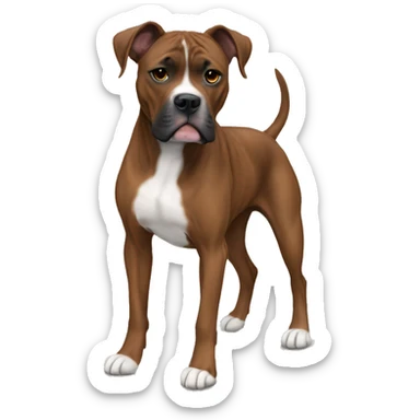 Brindle colored boxer pitbull mix sticker