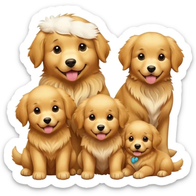 2 dogs 3 puppies sticker