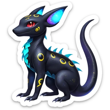 Nebulae Salandit-Umbreon-Fakémon-hybrid-creature (full body)  sticker