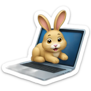 Un lapin fait par un ordinateur sticker