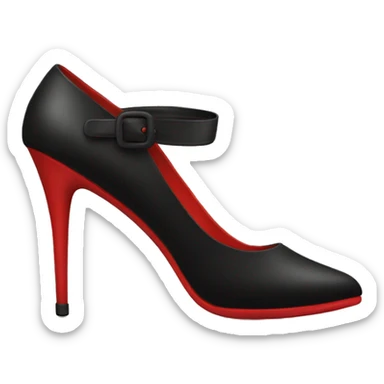 Black high heels with red bottom soles sticker