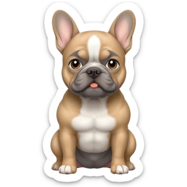 gray & tan french bulldog sticker