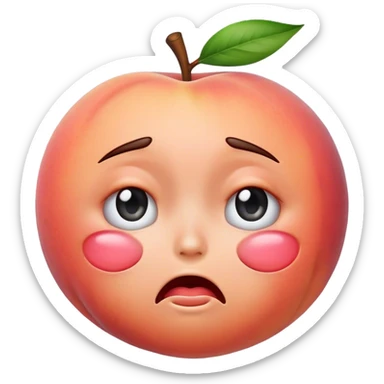 the peach emoji but it's got a face and is crying sticker
