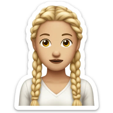 Beautiful light skinned woman with blonde braids who looks irritated and impatient  sticker