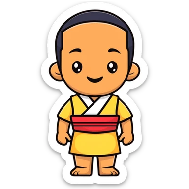 Javanese man wearing a blangkon with a cute expression sticker