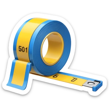  rolled out measure tape smaller, his line is short but rolled out different color sticker