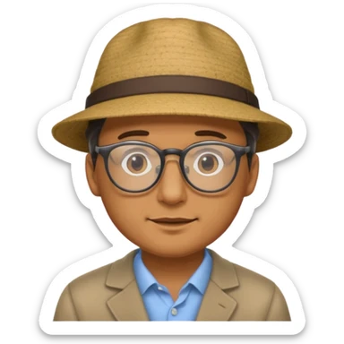 man wearing hats and glasses sticker