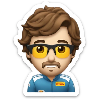 Fernando Alonso conduciendo un coche sticker