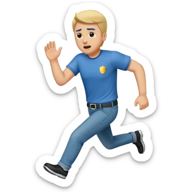 a man running from the cops sticker