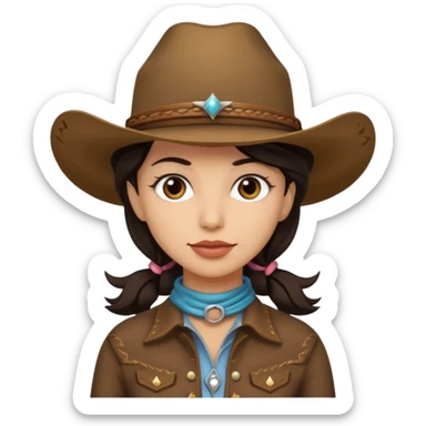 dark hair cowgirl sticker