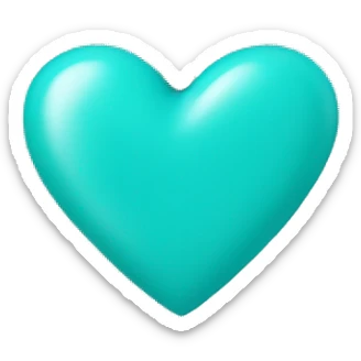 Turquoise heart ￼ sticker