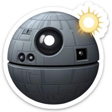 Star wars death star with beam emerging sticker