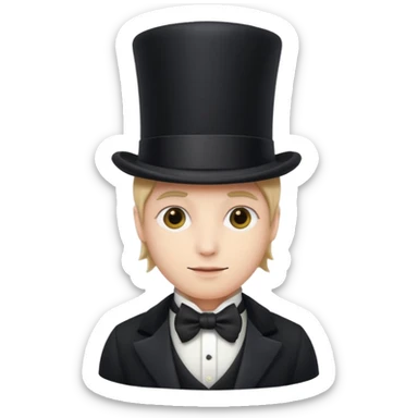 Speaker with a top hat sticker