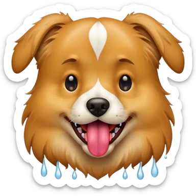 Dog with toungue sticker