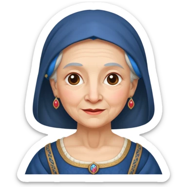 The kind and amiable grandmother in medieval fairy tales sticker