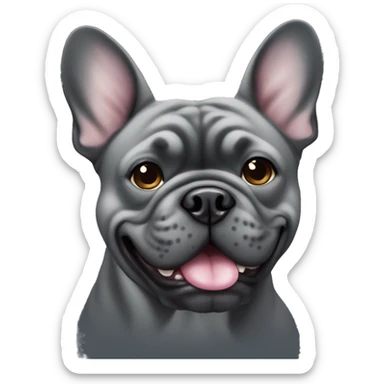 A dark grey french Bulldoge sticker