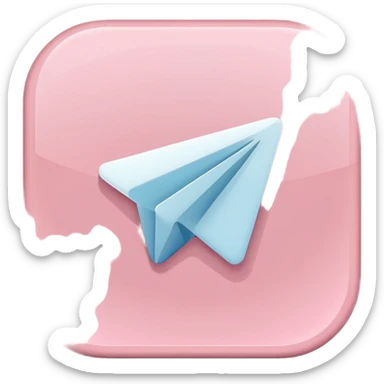 pastel pink Telegram app icon in iOS Apple emoji style sticker