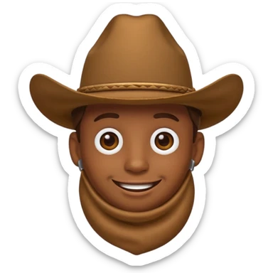 Poop emoji wearing a cowboy hat sticker