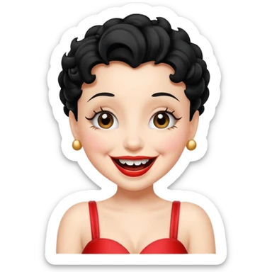 Betty boop laughing sticker