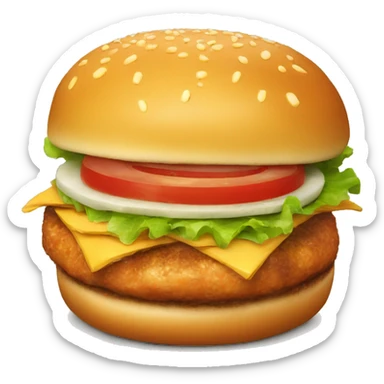 Un Burger au poulet sticker