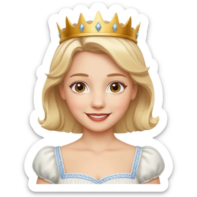 dorothy queen blonde hair, white dress sticker