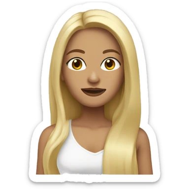 Women with blonde Long  hair Brown eyes and Wearing a Tang top  sticker