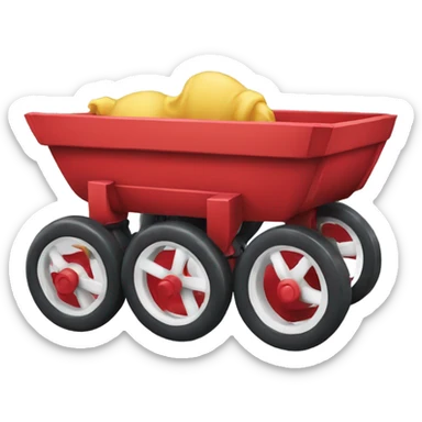 Red toy wagon sticker