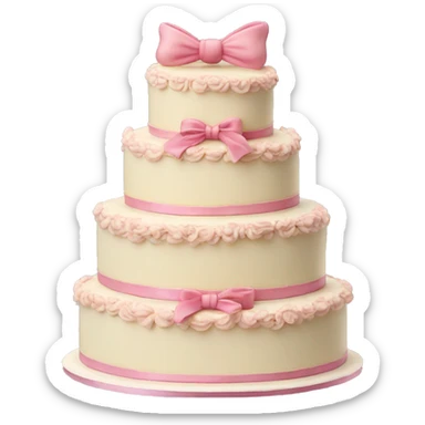 3 tier cake with bows and vintage frosting design  sticker