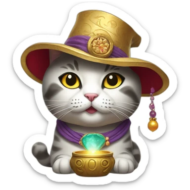 fortune-teller cat sticker