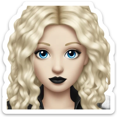 hyper realistic goth blonde blue eyes victoria secret model sticker