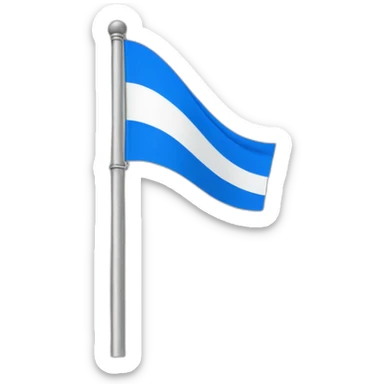 flag pole with blue and white flag sticker