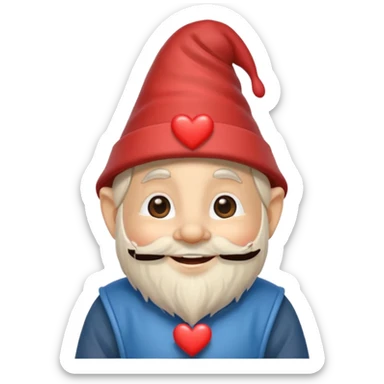 Gnome with heart hat sticker