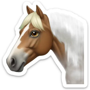 horse with frog eyes bulging sticker