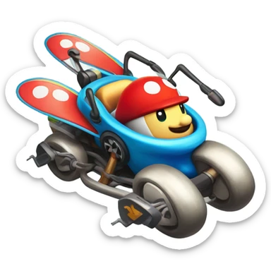 Give me a malaria Mario kart map icon  sticker