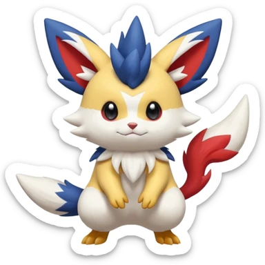Victini-Meowstic-Raichu-Zangoose-Fakémon-hybrid-creature (full body)  sticker