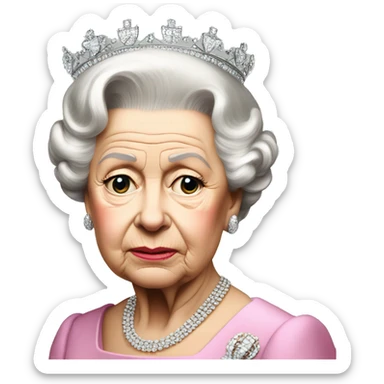 queen Elizabeth II young sad sticker
