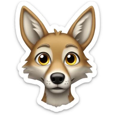 Coyote with big ears and cute eyes sticker