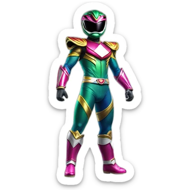 dark rainbow power ranger full body sticker