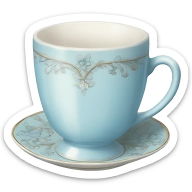 vintage pastel blue china cup sticker