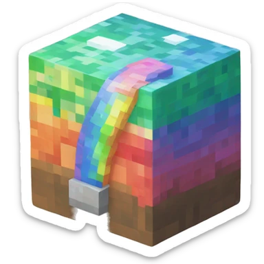 rainbow minecraft block sticker