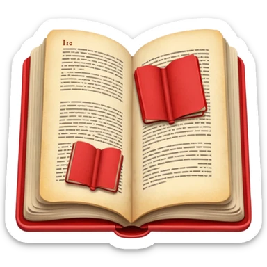 open book with completely red pages sticker