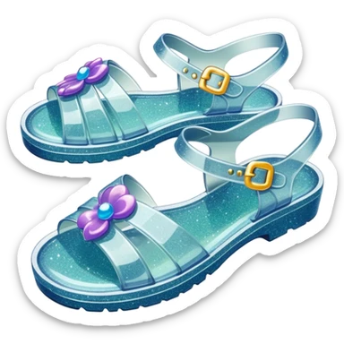 90’s glitter jelly sandals sticker