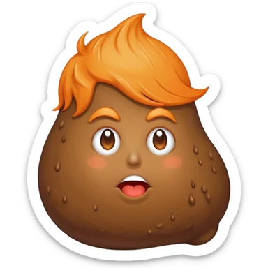Blob of poop brown with orange with Donald Trump’s hair sticker